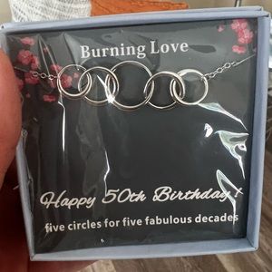 NWT. Sterling silver 5 circle necklace.